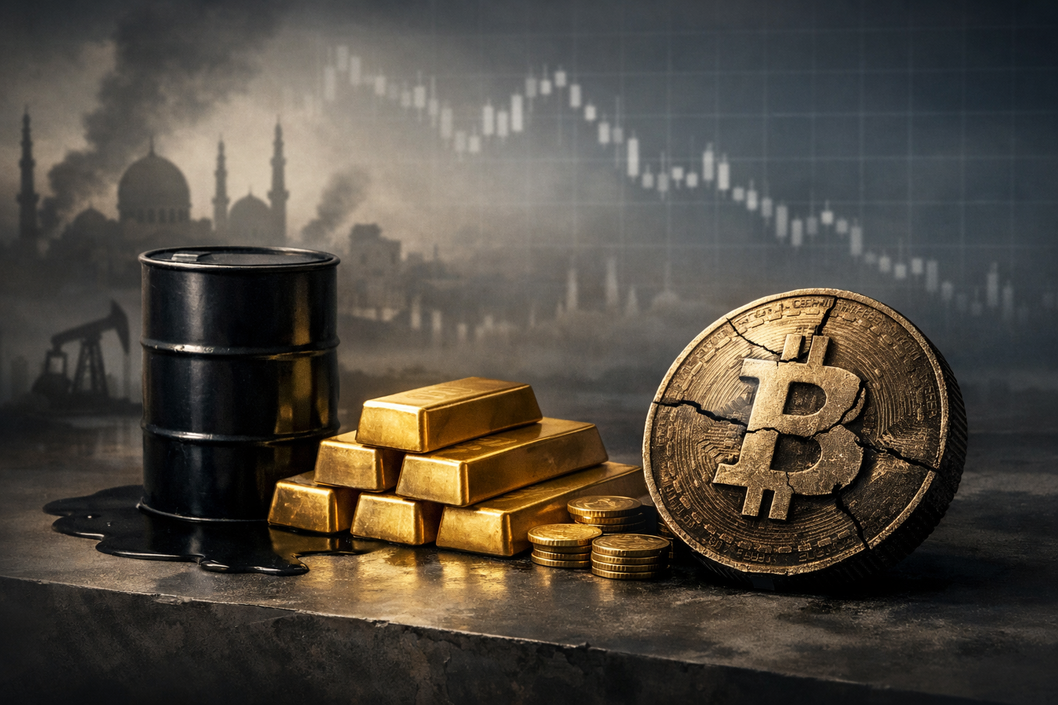 Why is Gold Down Today? Bitcoin Becomes Worst-Performing Asset Amid Middle East Crisis